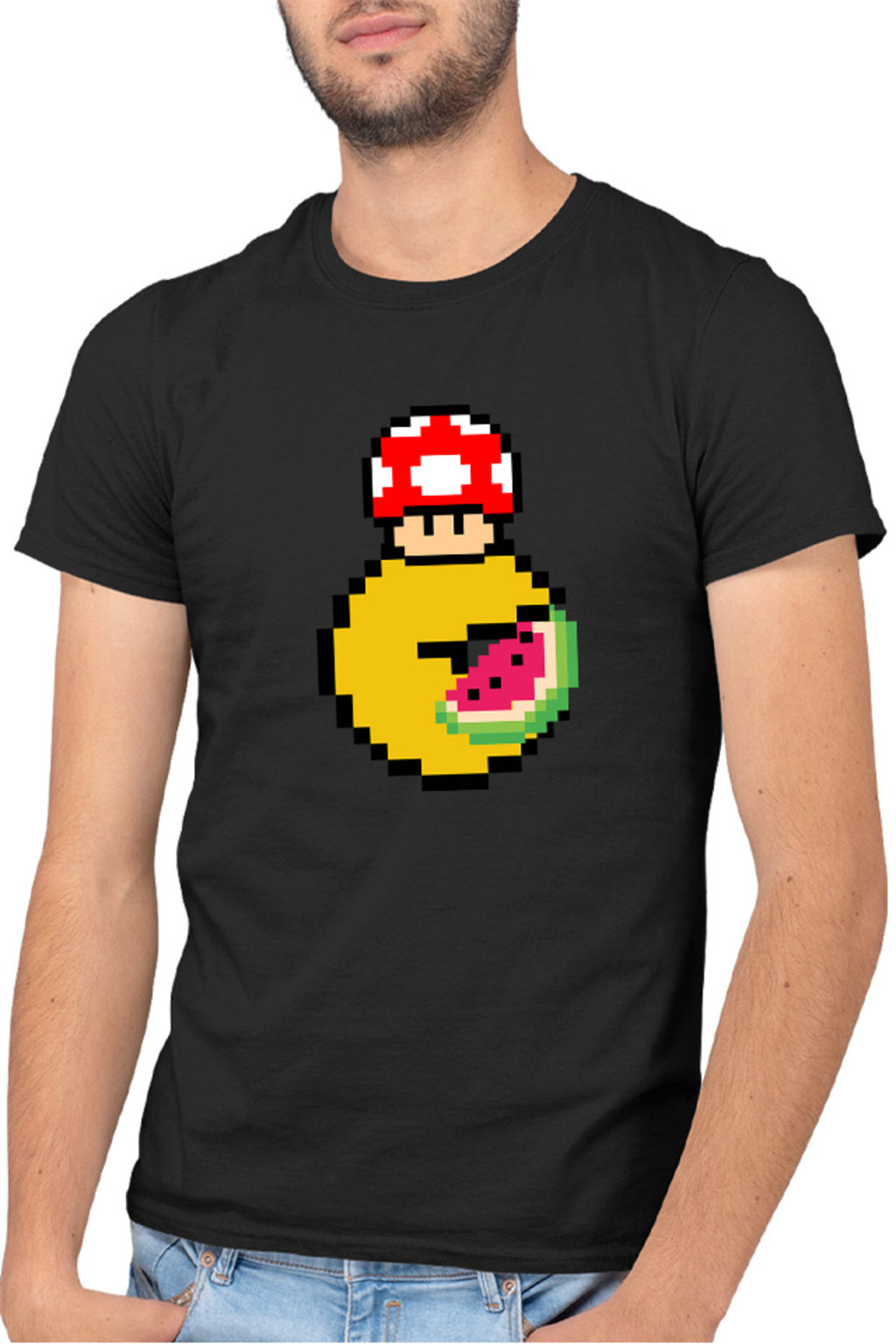 Tricou barbati Pac Man Mario Minecraft Watermalon Slice