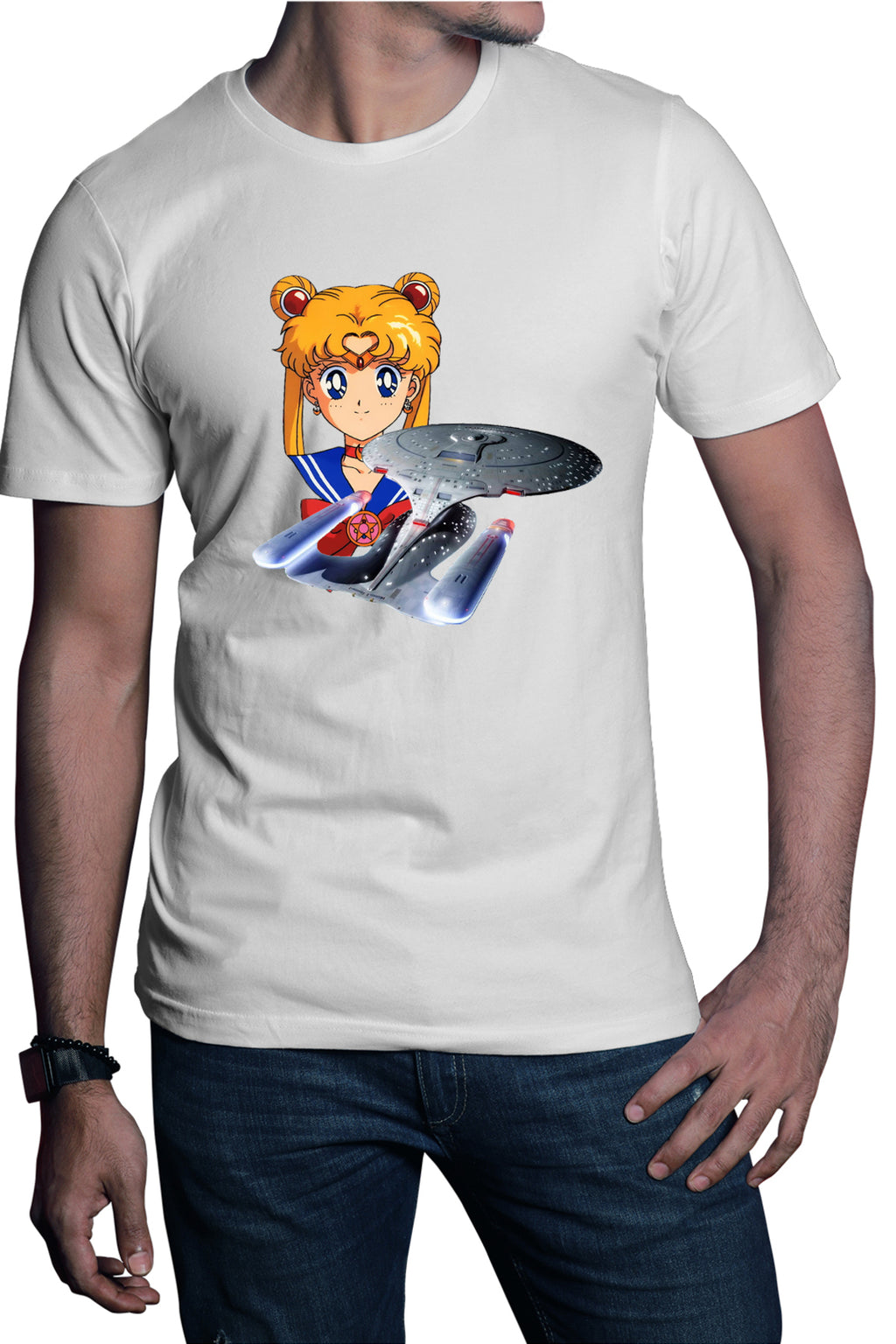 Tricou barbati Star Trek Sailor Moon Enterprise Starship