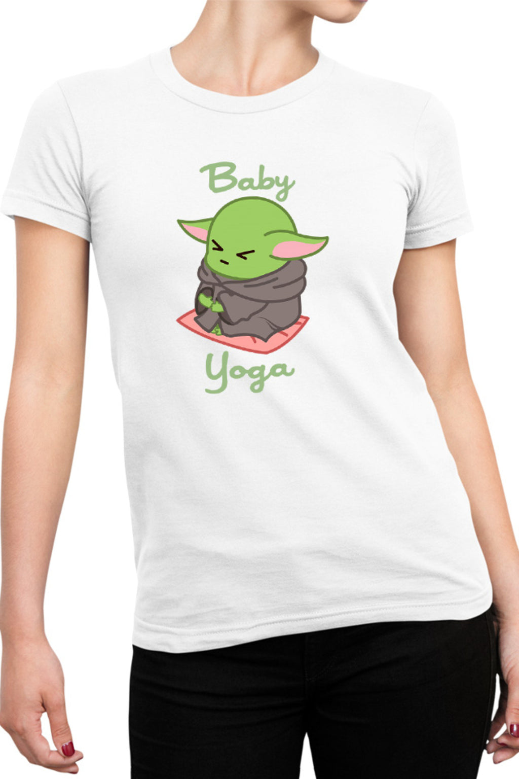 Tricou dama Baby Yoda Meditate Morning Stress