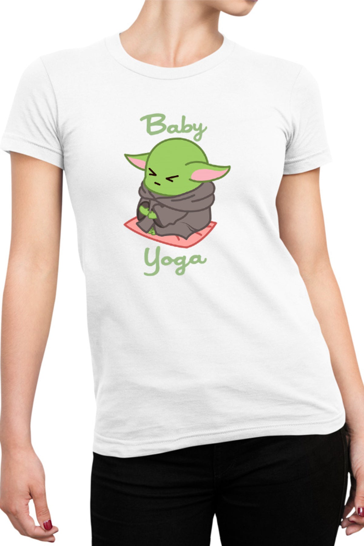 Tricou dama Baby Yoda Meditate Morning Stress