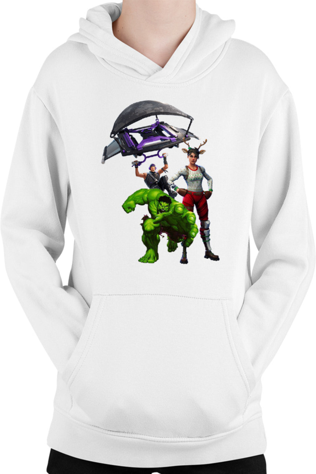 Hanorac copii Hulk Fortnite Jump Parachute America Captain
