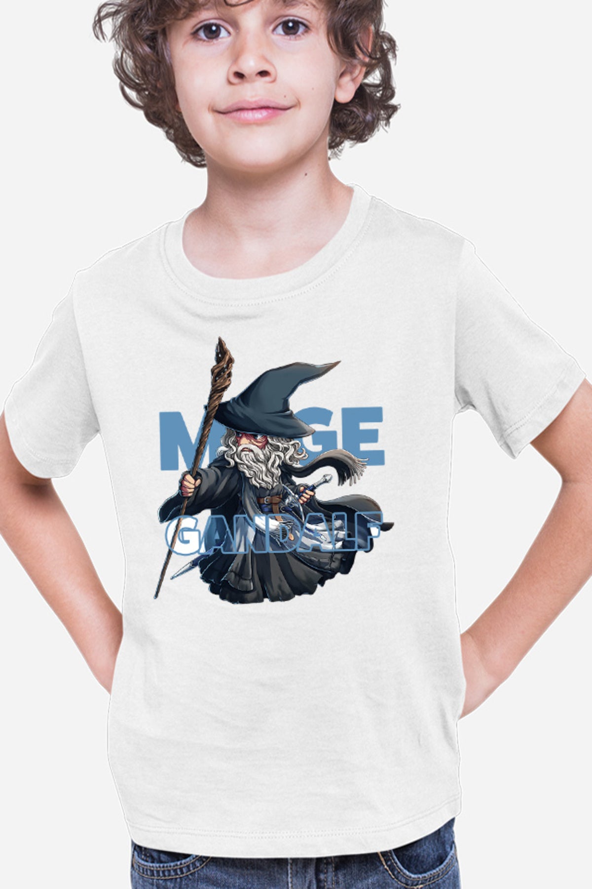 Tricou copii Lord of the Rings Mage Gandalf Chibi Cute Power
