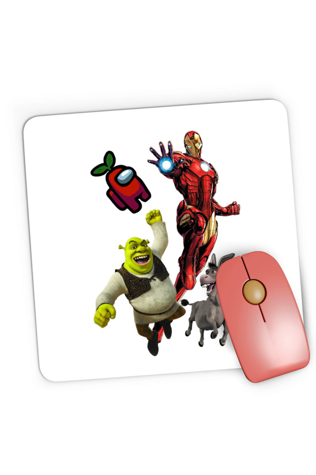 Mousepad Gaming Ironman Shrek Among Us Flying Space, 21x19 cm