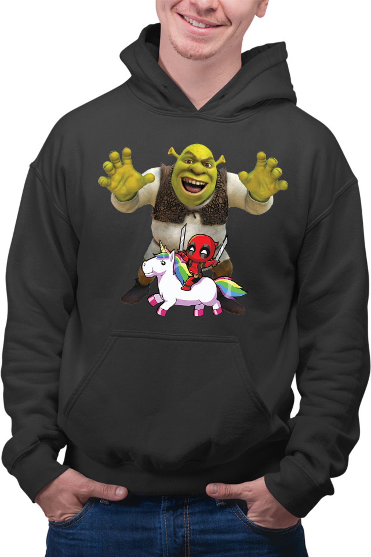 Hanorac barbati Shrek Deadpool Scary Unicorn