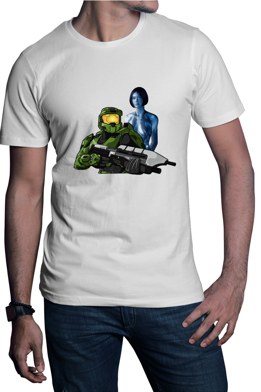 Tricou barbati Halo The Master Chief Spartan Cortana Guardian