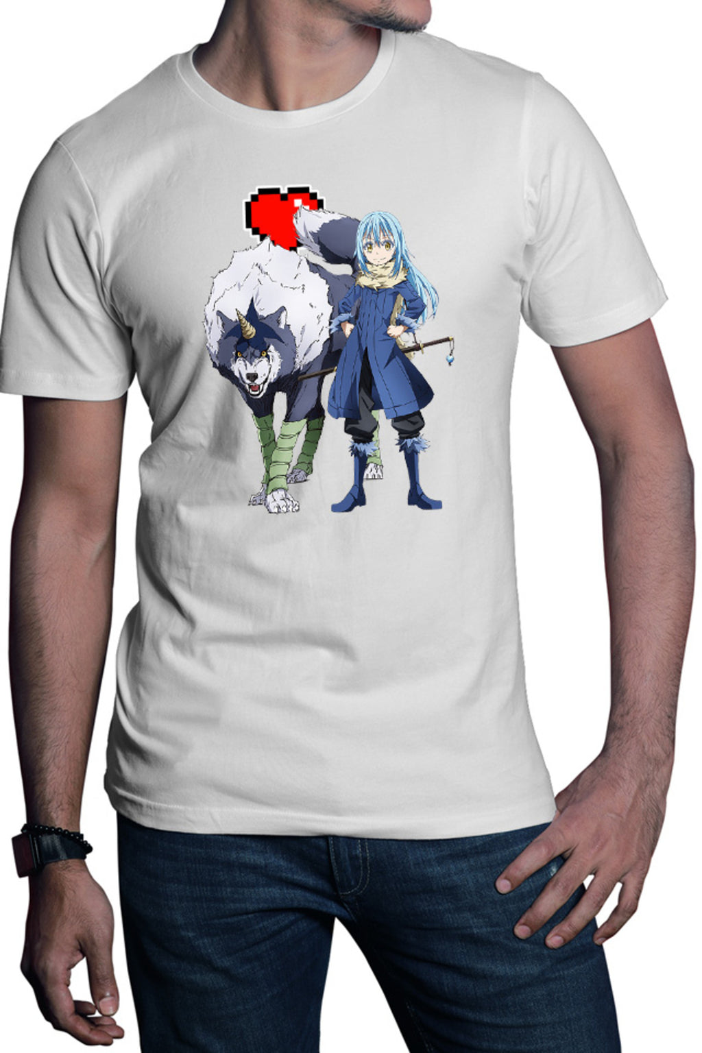 Tricou barbati TenSura Slime Isekai Rinmuru Ranga Minecraft Heart