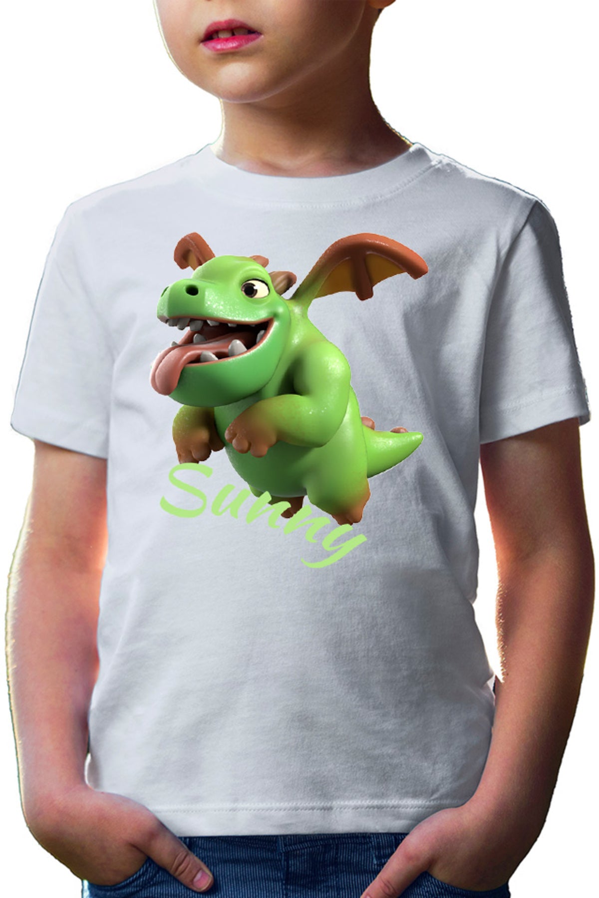 Tricou copii Clash of Clans Mini Dinosaur Happy Flying Positive Energy