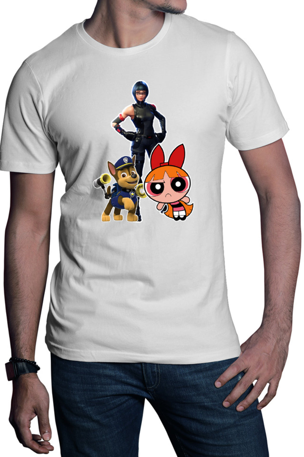 Tricou barbati Fortnite Panter Cat Costume Skin Powerpuff Girls