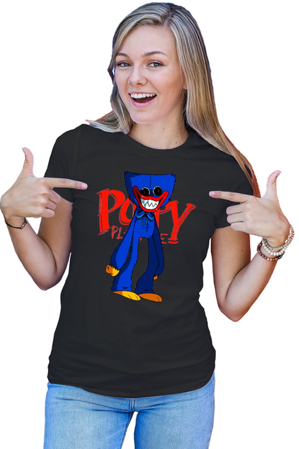 Tricou dama Huggy Wuggy Horror RPG Game Puzzle Poppy Play Time