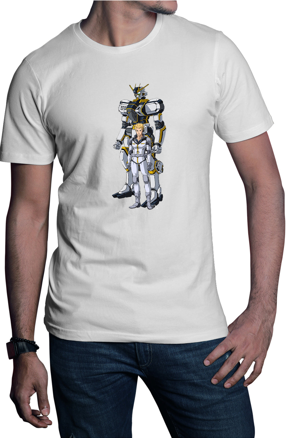 Tricou barbati dam Io White Animeeater
