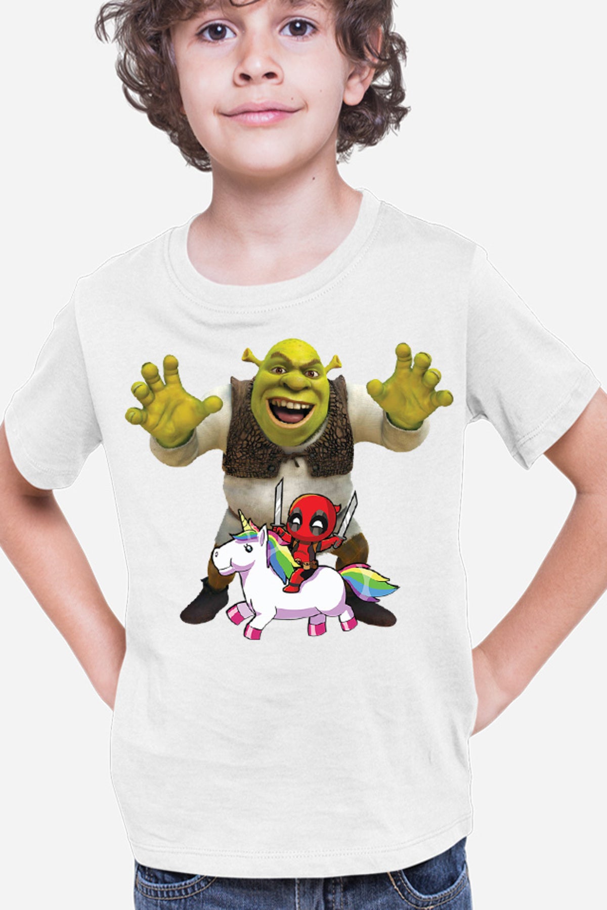 Tricou copii Shrek Deadpool Scary Unicorn