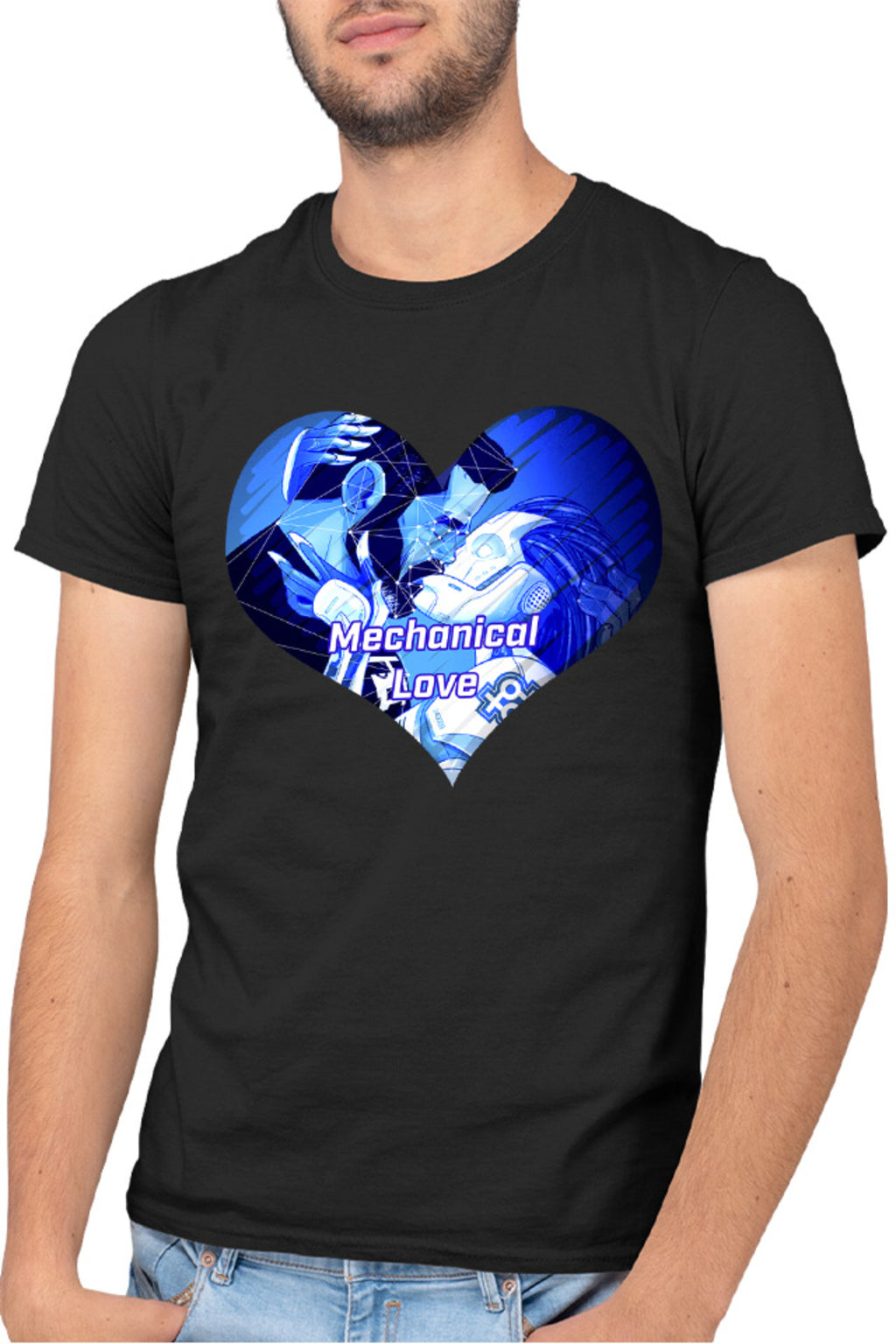 Tricou barbati NFT XOXO Heart Robot Cyber Human Artificial