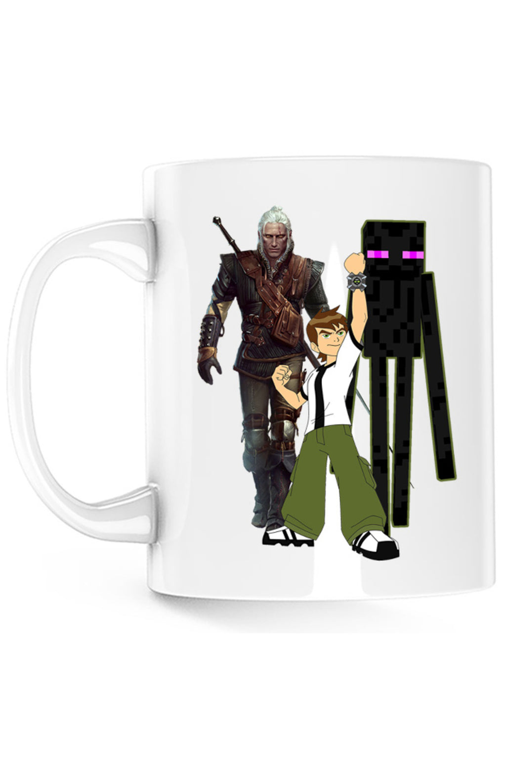 Cana Ben 10 Watch Minecraft Enderman Witcher Gerald Sword, alba, 330 ml