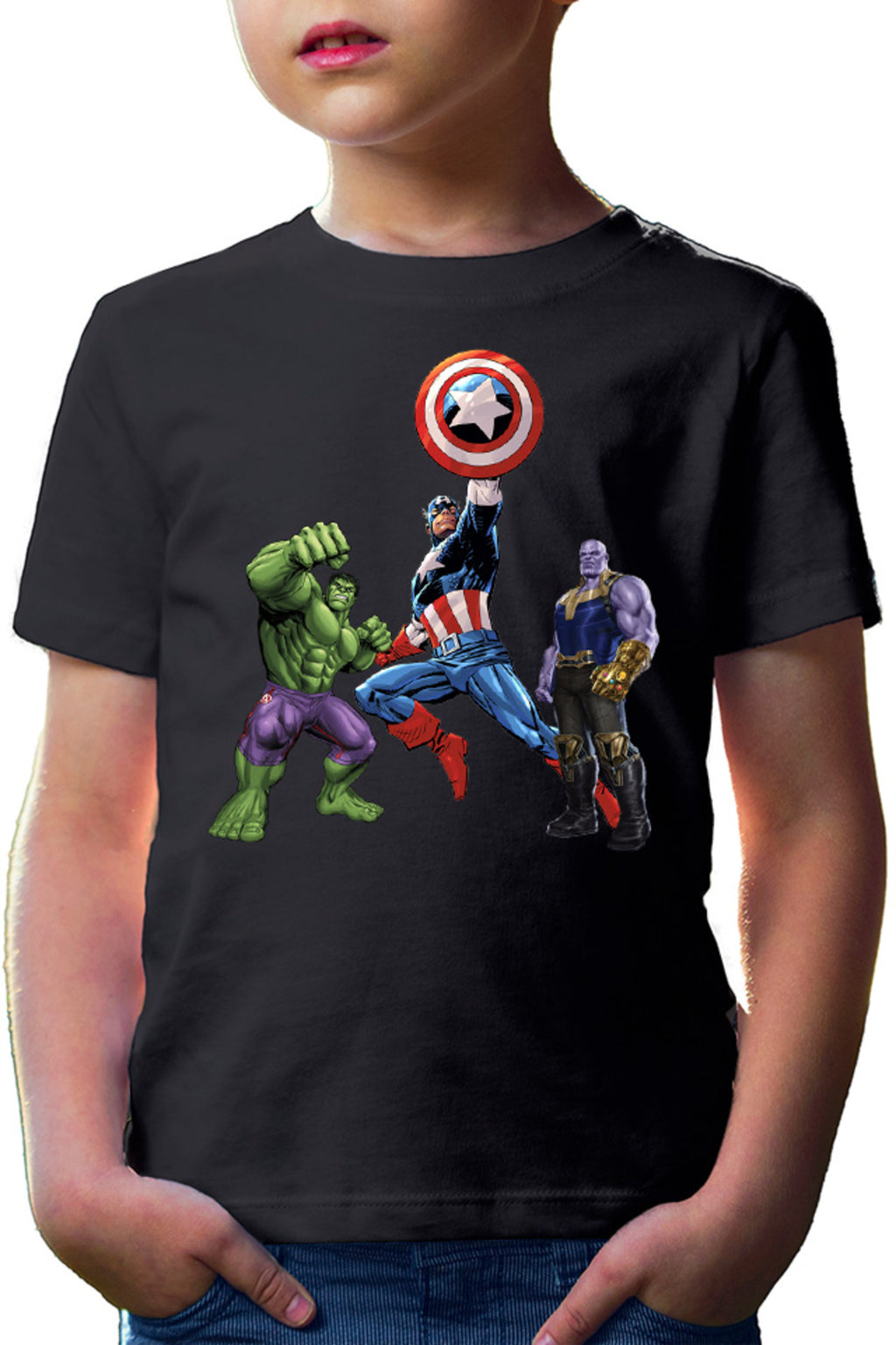 Tricou copii Captain America Hulk Thanos Marvel Avangers Comics Cartoons
