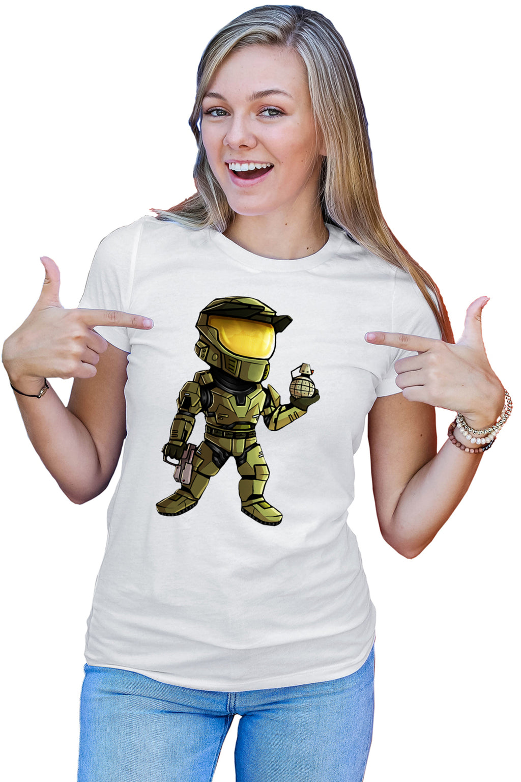 Tricou dama Halo Grenade Combat Soldat Video Game