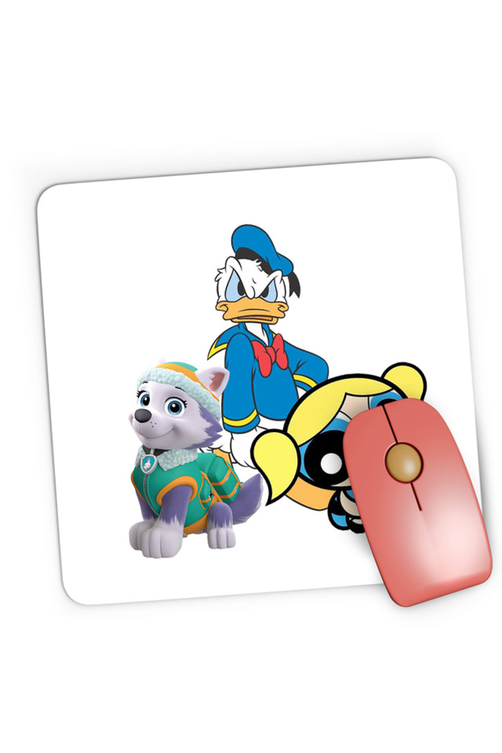 Mousepad Gaming Donald Duck Powerpuff Girls Bubble Paw Power Husky Dog, 21x19 cm