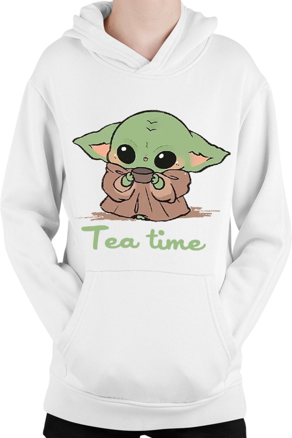 Hanorac copii Baby Yoda Tea Time Drink Coffee