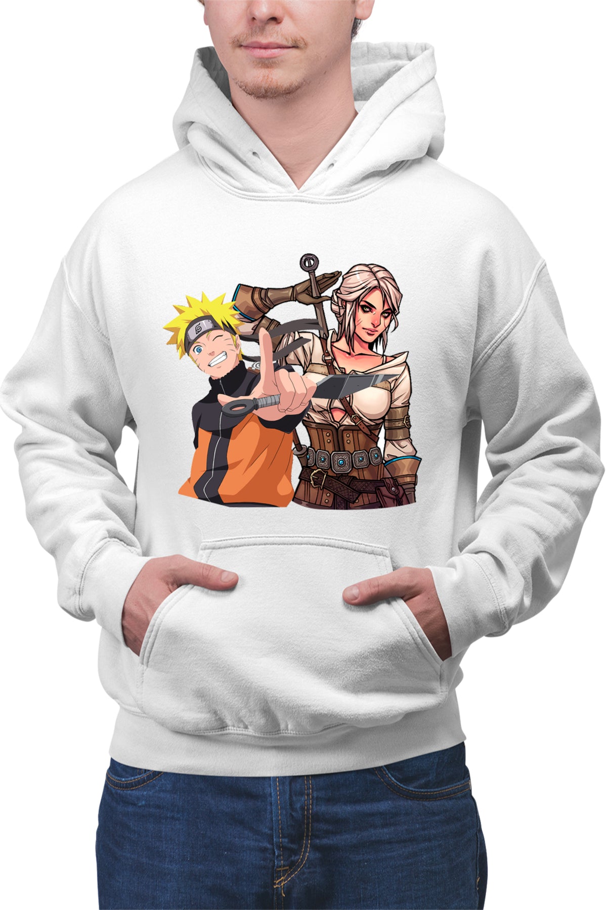Hanorac barbati The Witcher Ciri Naruto Shippuden Anime Desene