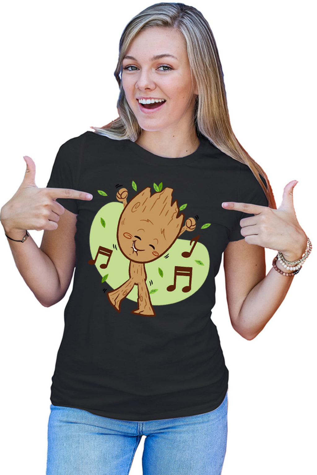 Tricou dama Baby Groot Music Love Dance Marvel