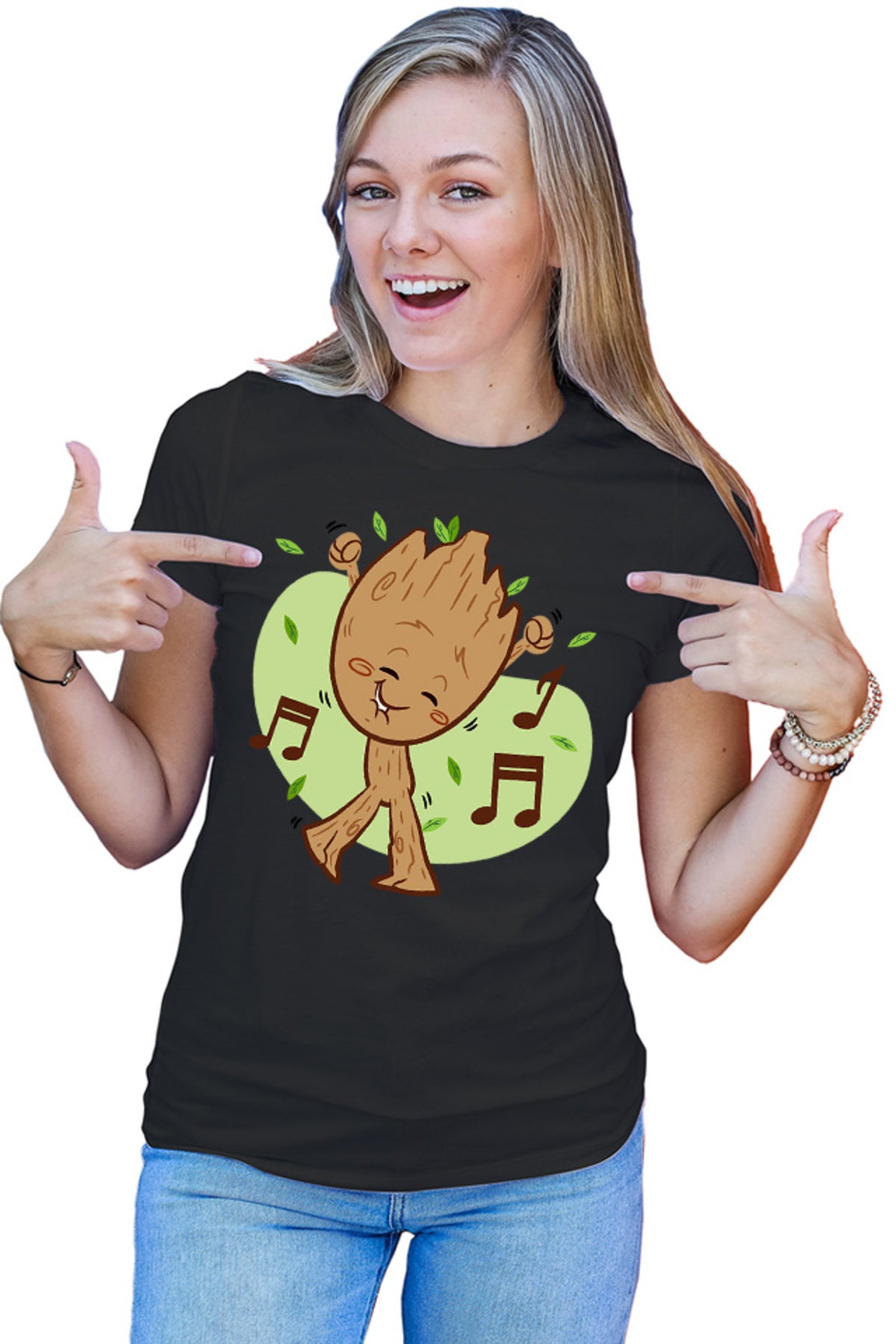 Tricou dama Baby Groot Music Love Dance Marvel