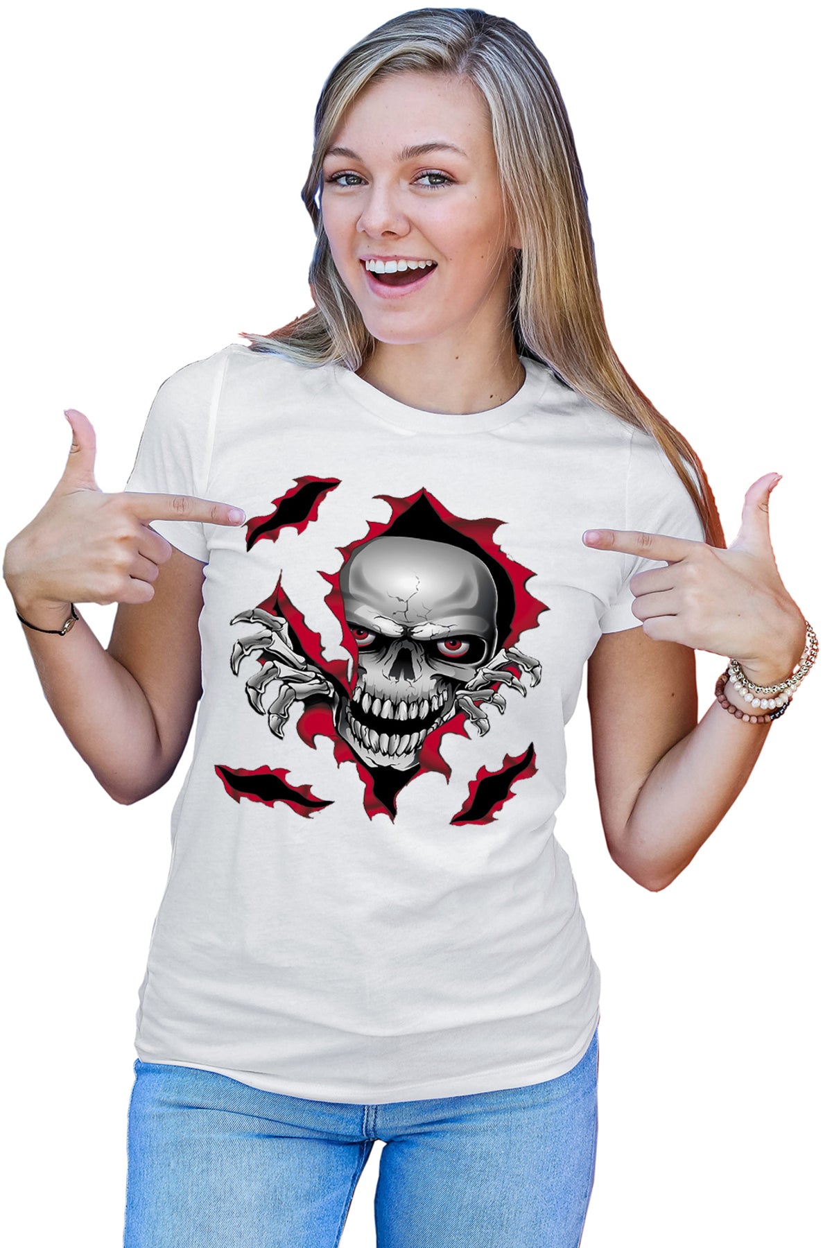 Tricou dama Predator Biker Skull Logo Motor Skeleton