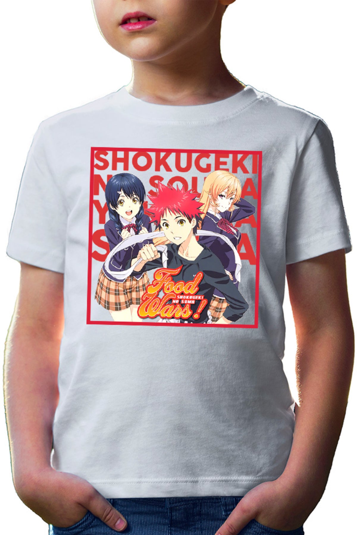 Tricou copii Food Wars Souma Megumi Erica Trio Anime Cook