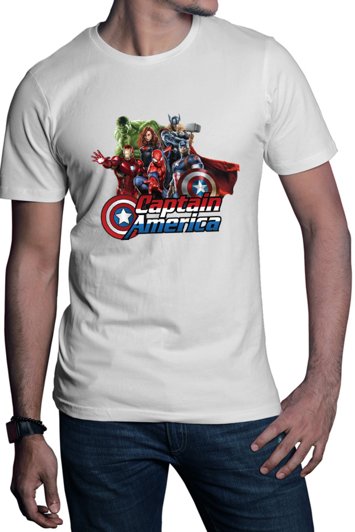 Tricou barbati Captain America Hulk Iron Man Catgirl Marvel DC Comics