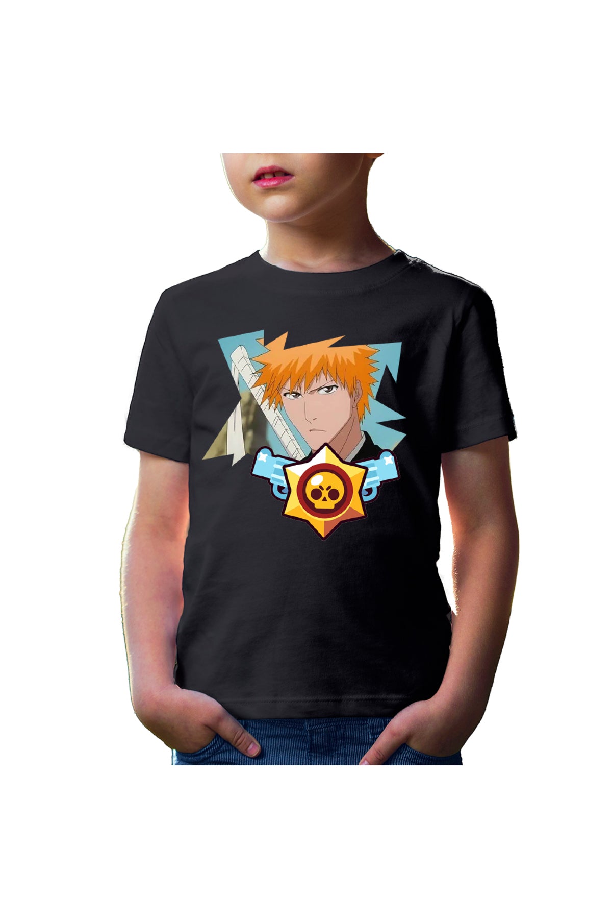 Tricou copii Bleach Ichigo Brawl Stars Leon Samurai