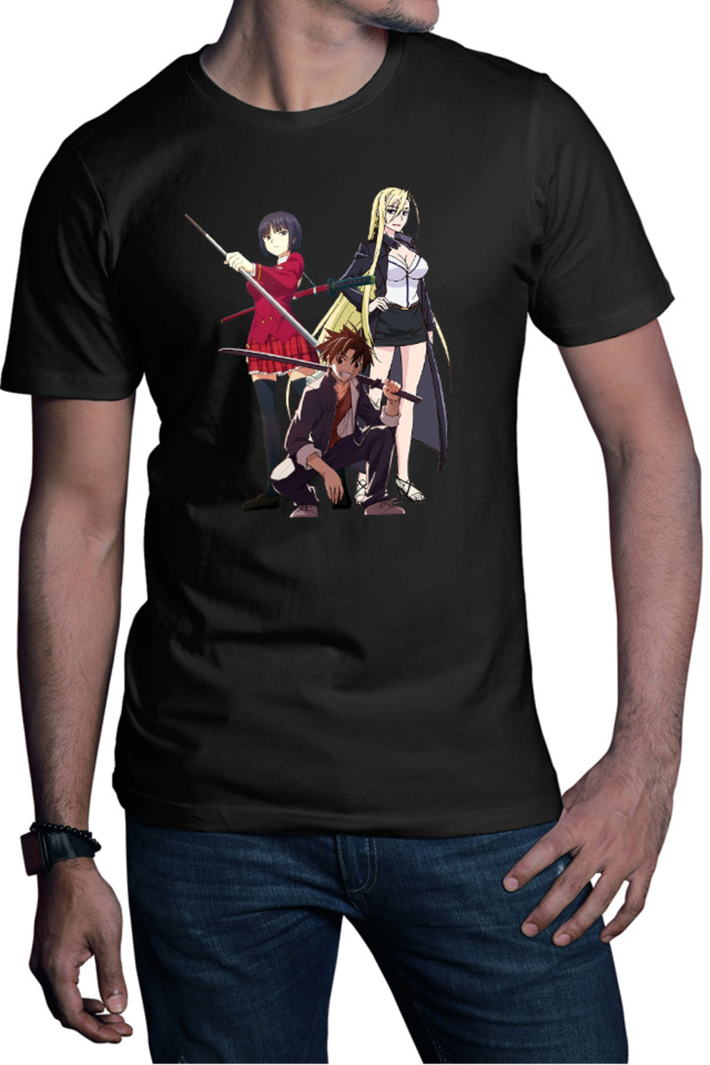 Tricou barbati UQ Holder Touta McDowell Orta Katana Sci-fi Anime School