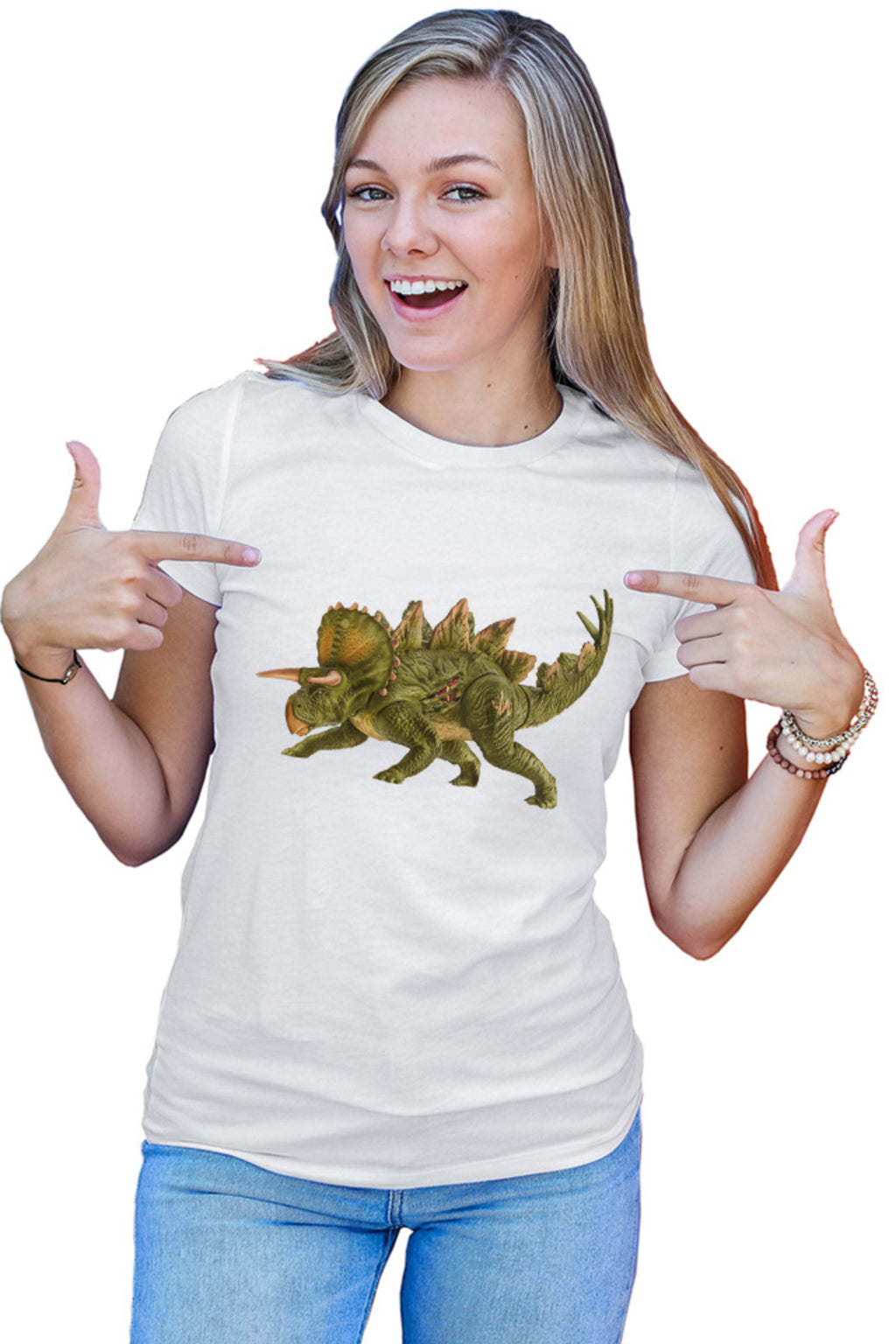 Tricou dama Jurassic Park Velociraptor Spinosaurus Isla Nublar