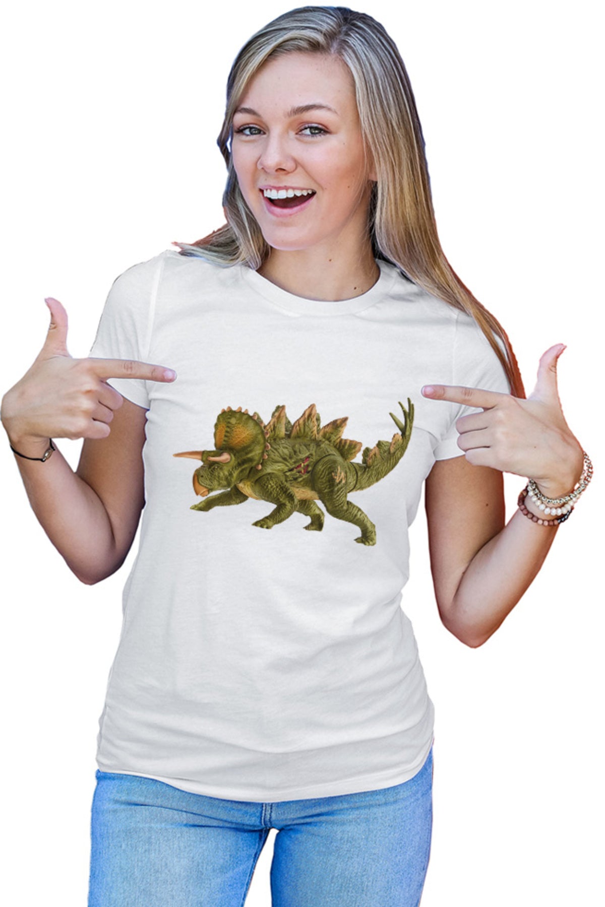 Tricou dama Jurassic Park Velociraptor Spinosaurus Isla Nublar