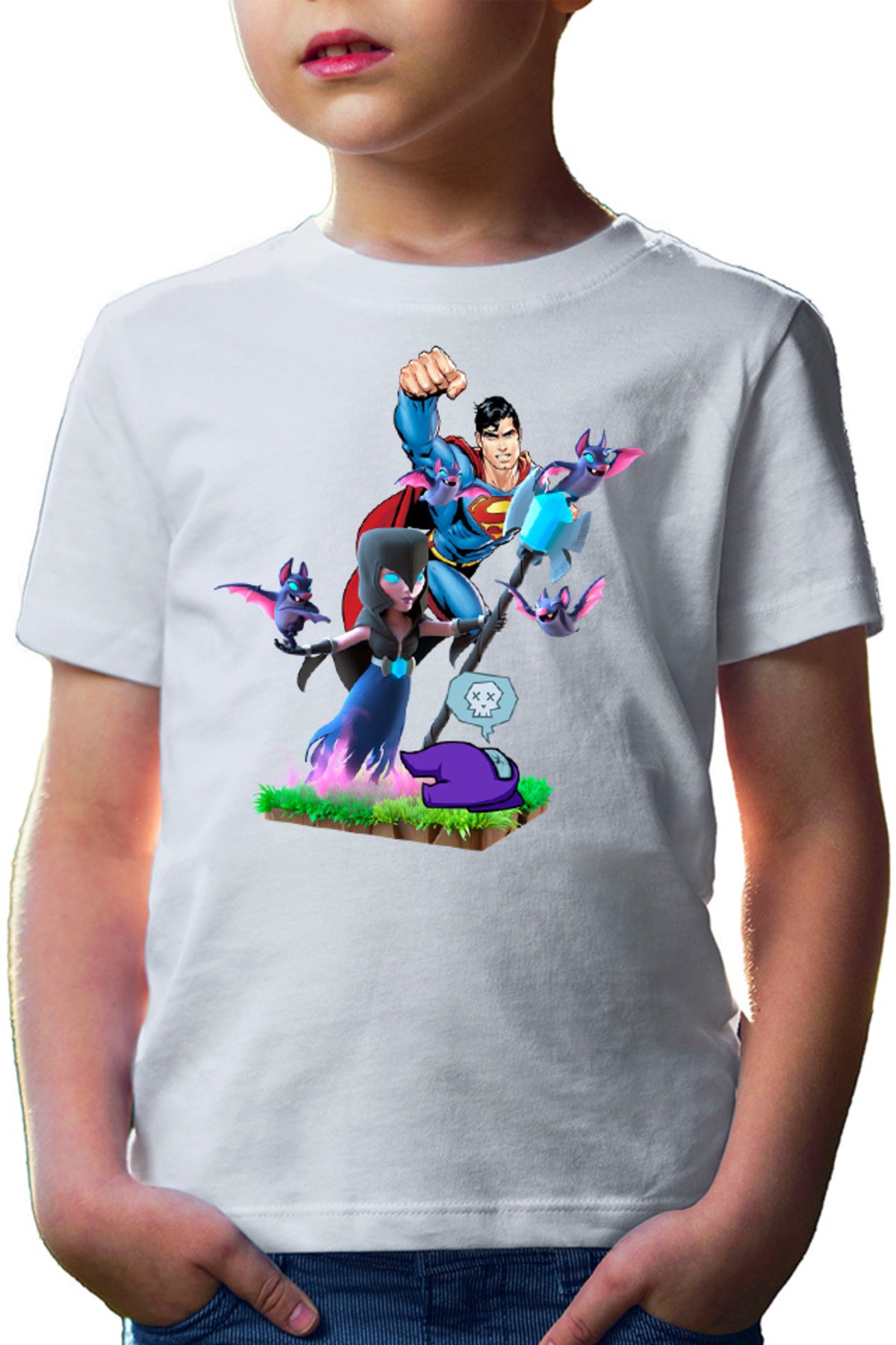 Tricou copii Clash of Clans Superman Among Us Crash Bats Fly Magic