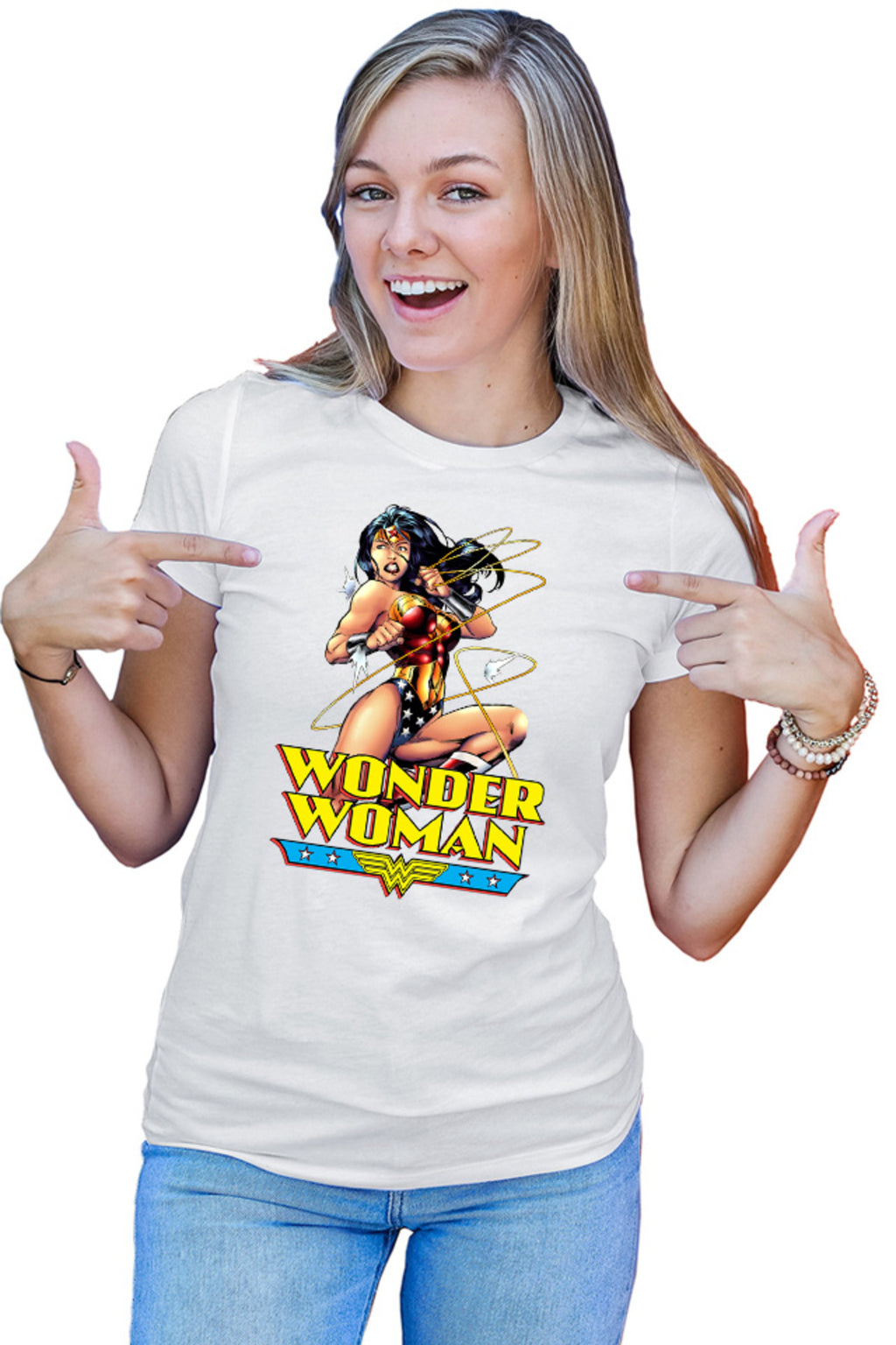 Tricou dama Wonder Woman String Energy Retro Illustration American