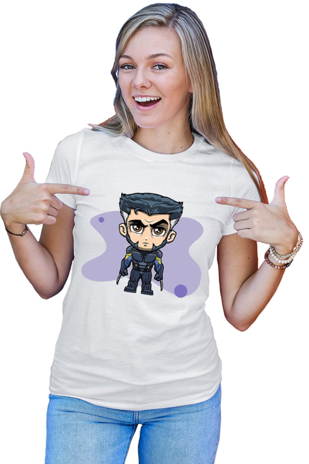 Tricou dama Wolverine Chibi Anime Claws Angry