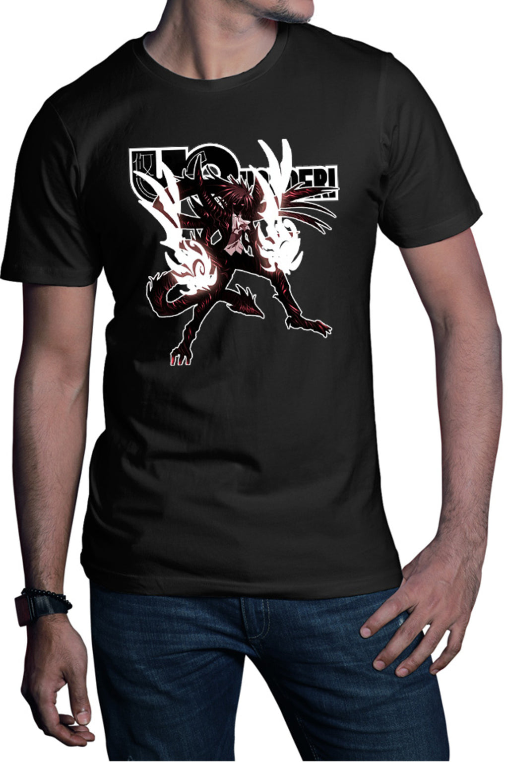 Tricou barbati UQ Holder Touta Demon Form Sci-Fi Youkai Samurai