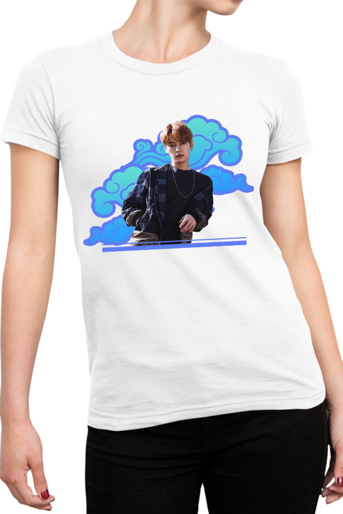 Tricou dama Stray Kids Casual Seungmin Idol Concert Music Feels