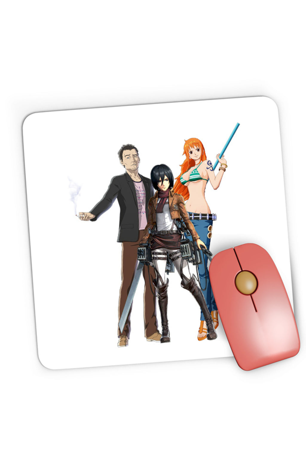 Mousepad Gaming Ajin Ogura Ikuya AOT Mikasa One Piece, 21x19 cm