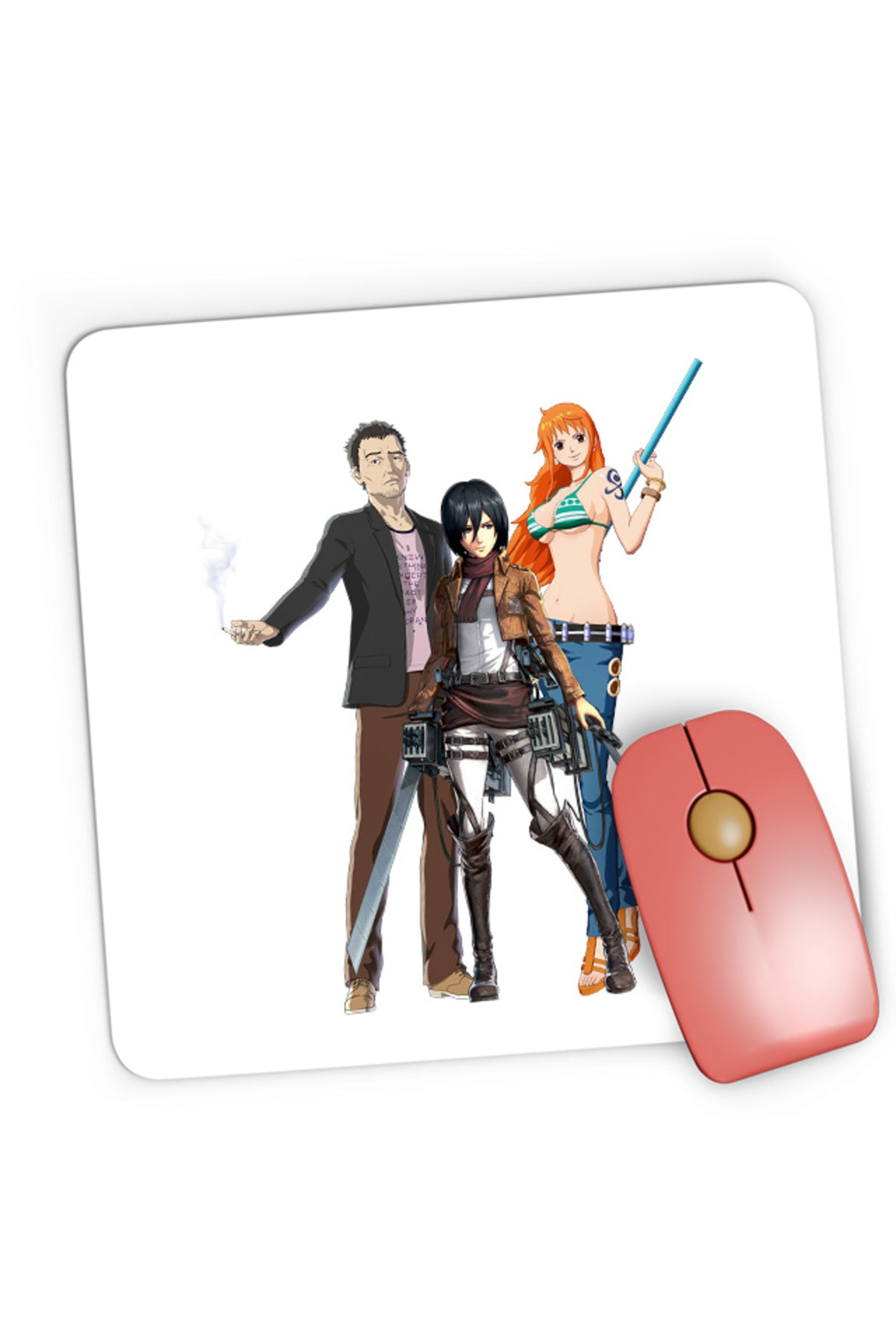 Mousepad Gaming Ajin Ogura Ikuya AOT Mikasa One Piece, 21x19 cm
