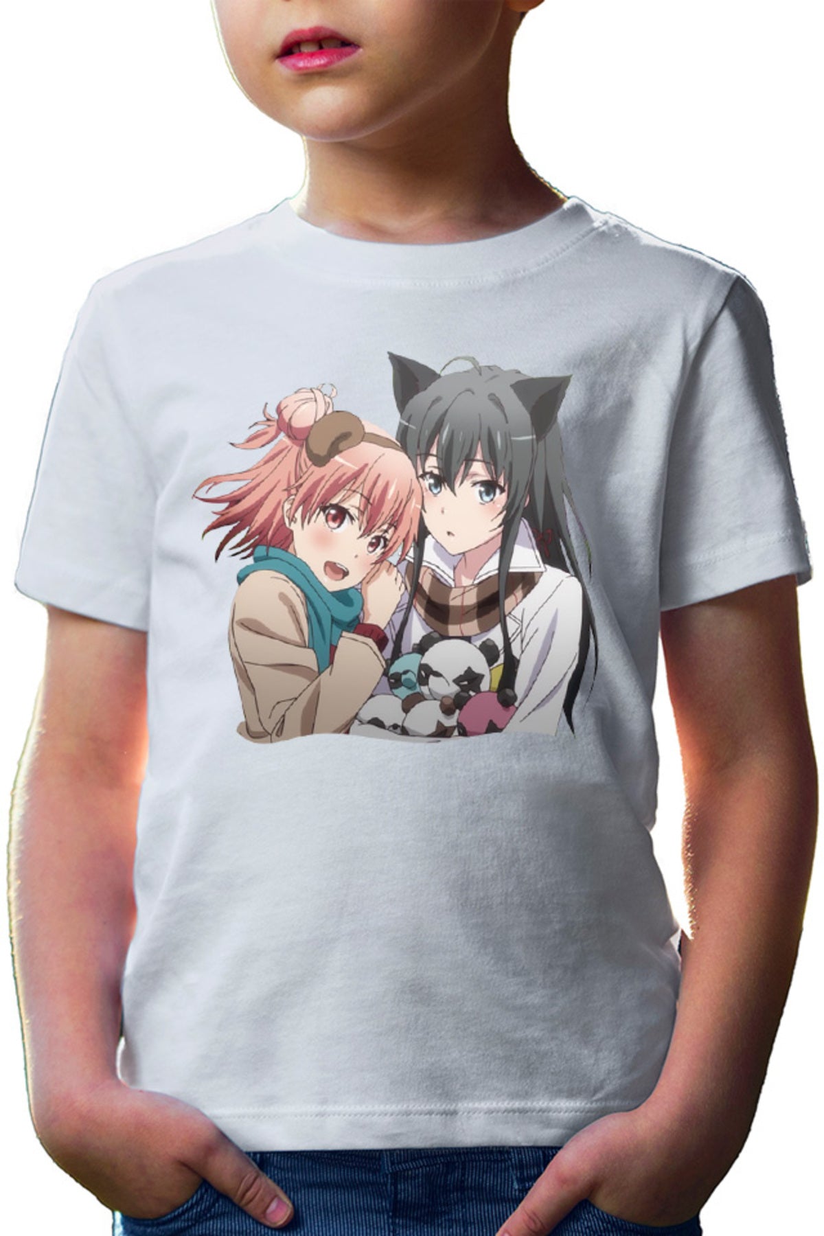 Tricou copii OreGairu School Panda Bear Girls Anime Ponkan