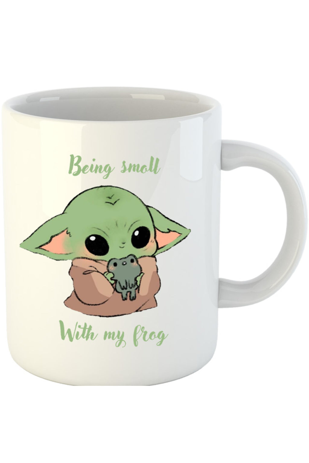Cana Baby Yoda Frog Eat Kawaii, alba, 330 ml