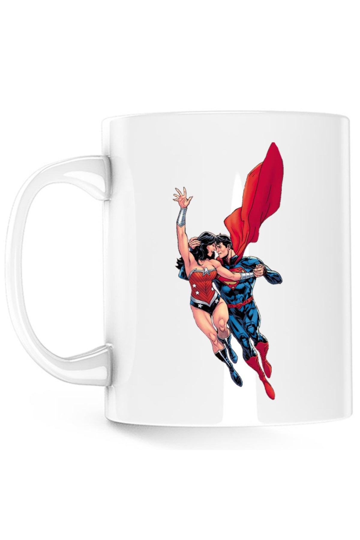 Cana Wonder Woman Superman Super Lovers Fly Cape Save Protect, alba, 330 ml