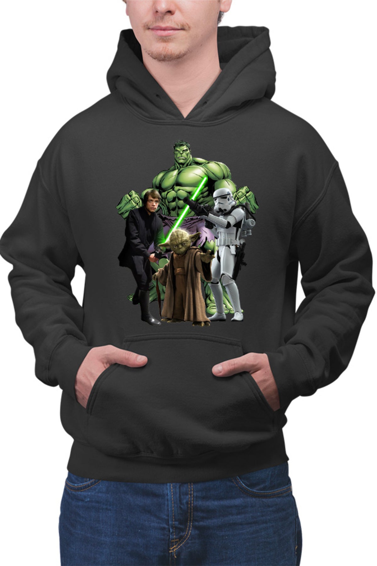 Hanorac barbati Star Wars Luke Skywalker Incredible Hulk Jedi Yoda