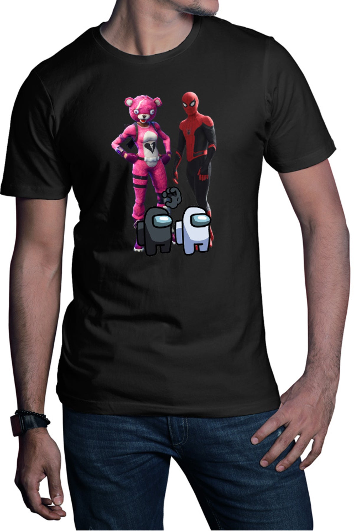 Tricou barbati Fortnite Pink Rabbit Skin Easter Event Spiderman Cool