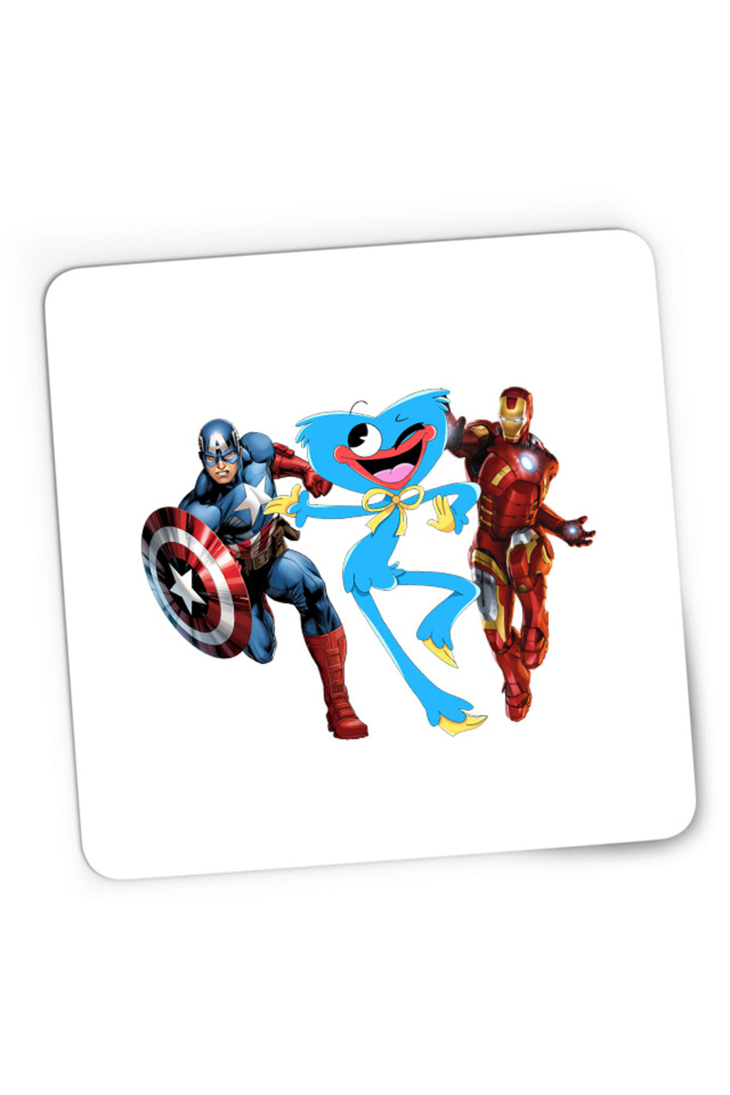 Mousepad Gaming Huggy Wuggy Captain America Ironman Funny Team Scary, 21x19 cm