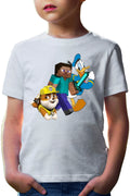 Tricou copii Minecraft Paw Power Donalt Duck Steve Gameplay