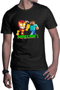 Tricou barbati The Flash Minecraft Steve Super Hero