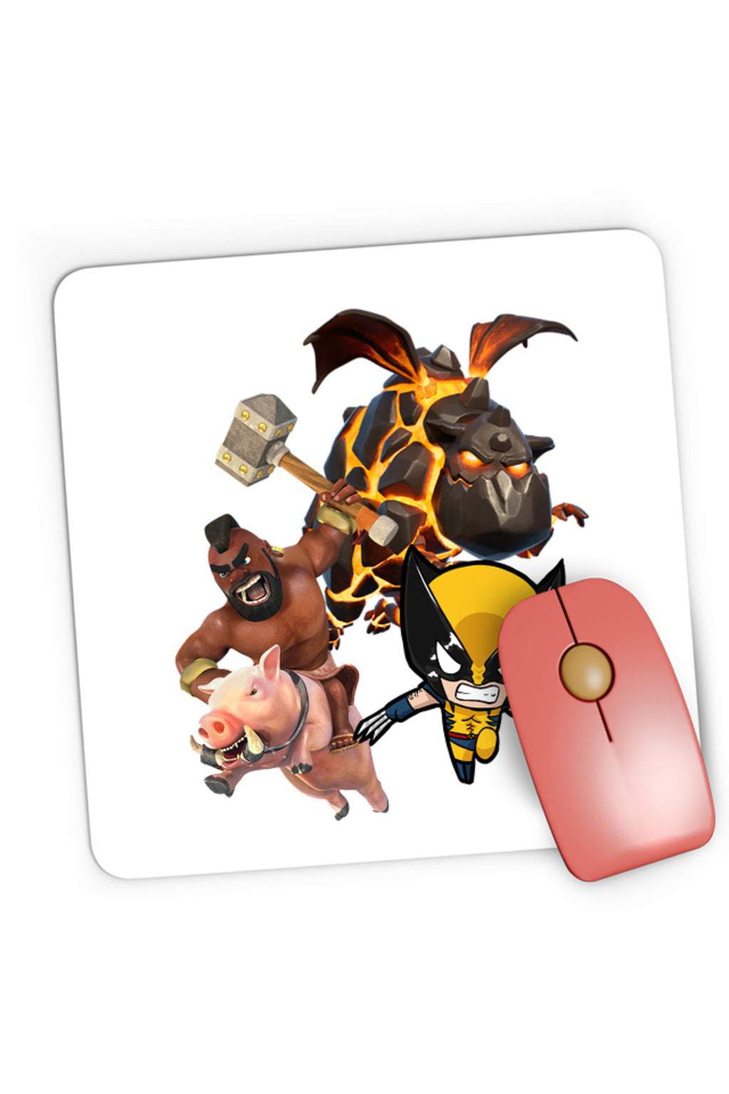 Mousepad Gaming Clash Royale Clash of Clans Volcano Dragon Rare Pig Fly, 21x19 cm