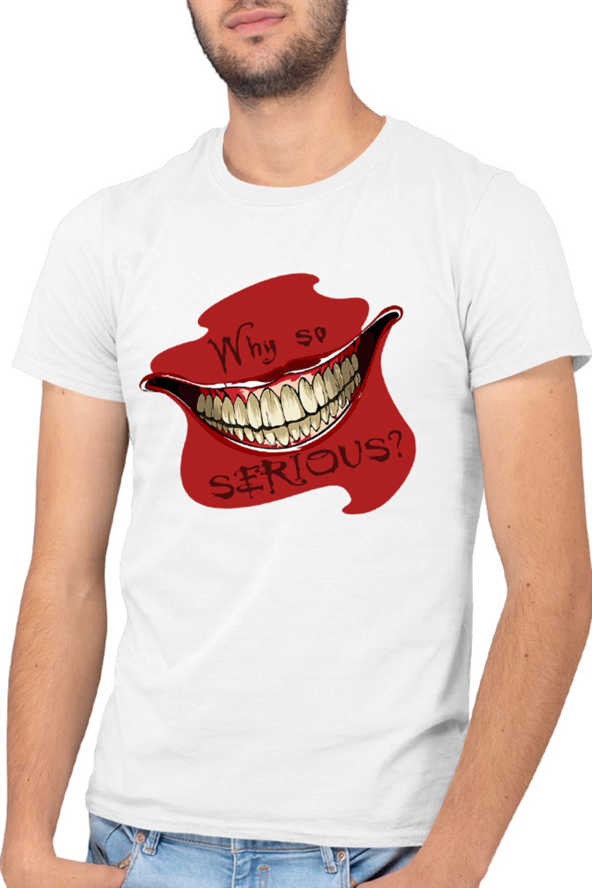 Tricou barbati Joker Why Serious Smile Horror