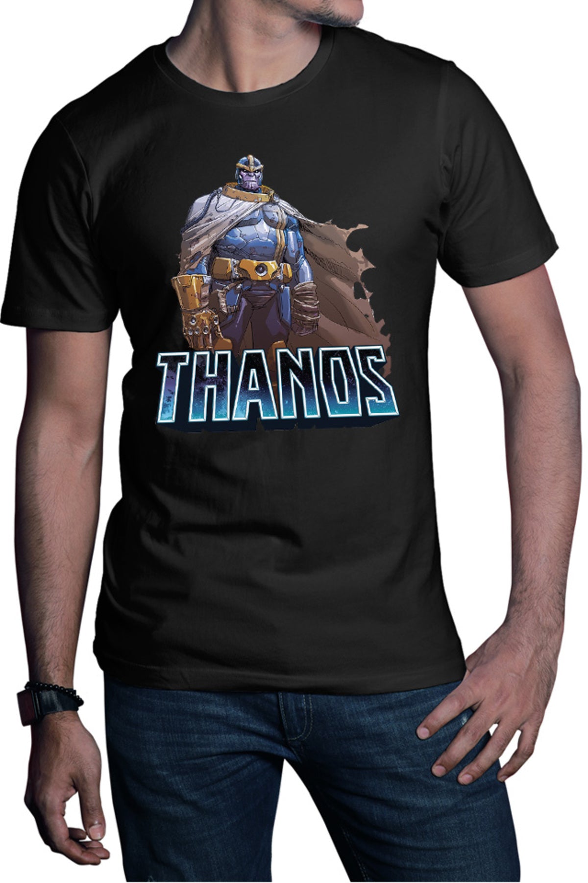 Tricou barbati Thanos Cape Supervillian Bad Marvel Dessert