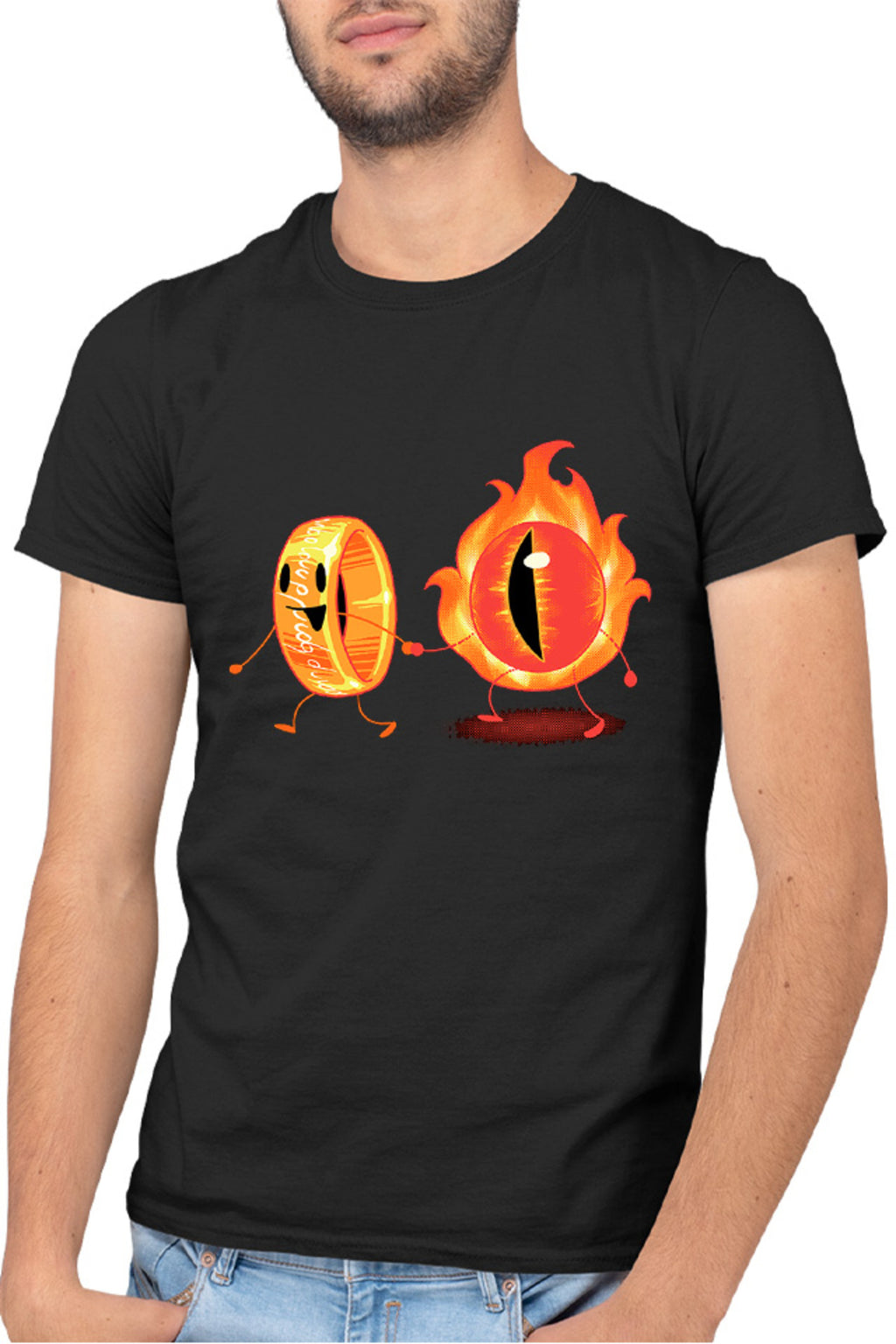 Tricou barbati Lord of the Rings Eye Cute Illustration Friends Drama